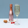 Personalised Prosecco Gift Set With Engraved Champagne Flute – Mini Rosé Gold Bottega, thumbnail 2 of 3