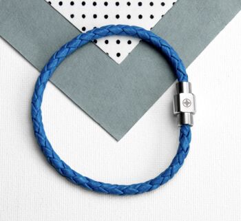 Personalised Men's Woven Leather Bracelet, 4 of 5