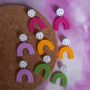 Block Colour Polymer Clay Rainbow Earrings, thumbnail 1 of 5