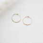 Gold Filled Hammered Hoop Earrings, thumbnail 4 of 6