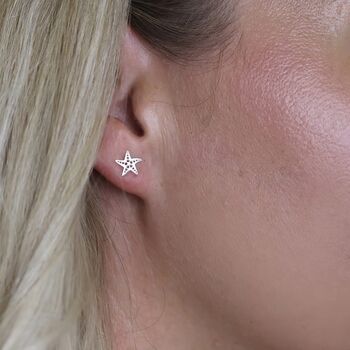 Sterling Silver Starfish Stud Earrings, 11 of 11