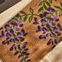 Purple Flowers Natural Coir Doormat, thumbnail 2 of 4