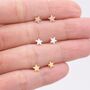 Sterling Silver Tiny Little Textured Star Stud Earrings, thumbnail 2 of 12