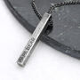 Personalised Men's Brushed Gunmetal Solid Bar Necklace, thumbnail 1 of 5