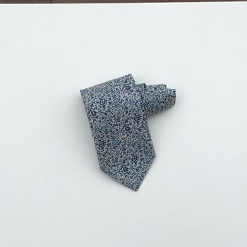 Liberty Of London Necktie Handmade In Shades Of Blue, 5 of 11