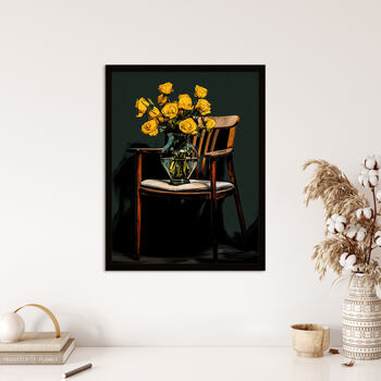 Yellow Roses Are My Favourite Still Life Wall Art Print, 4 of 6