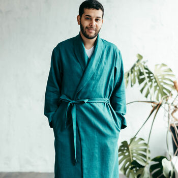 Men's Linen Robe, 7 of 12