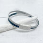 Sleek Black Stainless Steel And Leather Men's Bracelet, thumbnail 3 of 7
