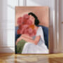 Female Pink Flower Portrait Art Print, thumbnail 1 of 4