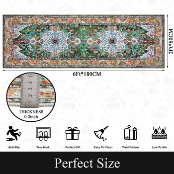 Persian Runner Rug Runner Mat Washable Carpet Floor Mat, 7 of 7