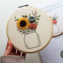 Vase Of Flowers With Sunflowers And Bee Beginner Embroidery Kit, Hand Embroidery, thumbnail 5 of 6