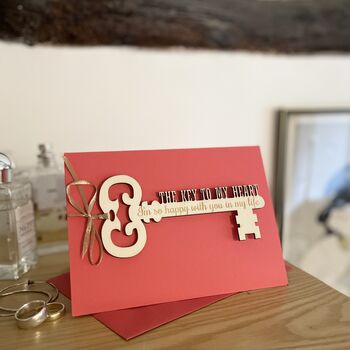Personalised Key To My Heart Valentines Keepsake Card, 10 of 12