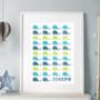 Personalised Name Whale Print, thumbnail 1 of 10