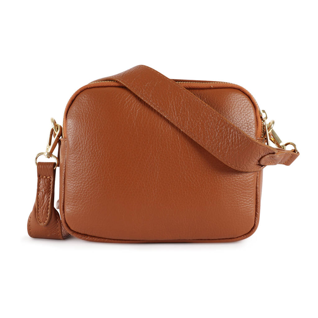 Leather Cross Body Pocket Shoulder Bag, Tan By The Leather Store ...