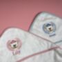 Baby Name Embroidered Bath Towel With Sailor Bear, thumbnail 3 of 4