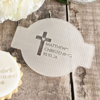 Personalised Christening Embosser With Cross And Name, 6 of 9