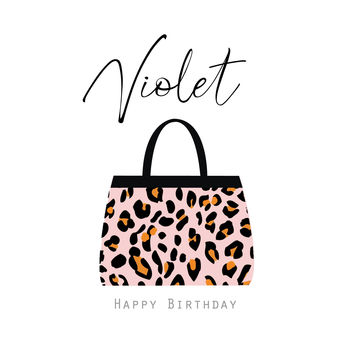 Happy Birthday Leopard Handbag Card, 2 of 2