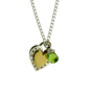 Sterling Silver And Gold Vermeil Peridot Heart Necklace, thumbnail 2 of 4