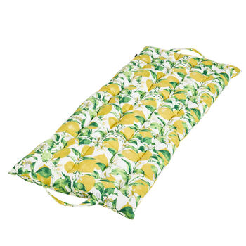 Lemon Print Padded Garden Bench Cushion, 2 of 6
