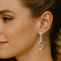 Spiral Drop Sterling Silver Dangle Ear Jackets, thumbnail 2 of 9