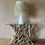 Rock The Kasbah White Ceramic Lamp With Palm Shade, thumbnail 2 of 4