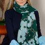 Elegant Woven Scarf In Teal And Sky Blue With Shimmering Metallic Thread, thumbnail 4 of 11