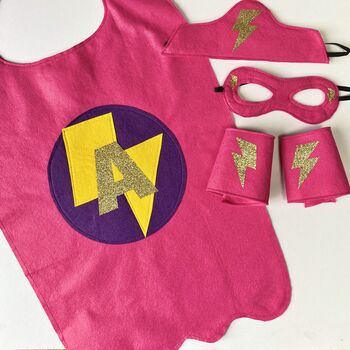 Kids Superhero Cape, Felt And Personalised With Letter, 2 of 10