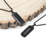 Personalised Men's Black Stone Dog Tag Necklace, thumbnail 1 of 11