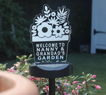 Personalised Plant Pot Design Outdoor Solar Light, 4 of 8