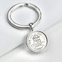 Luxury 80th Birthday Silver Sixpence Keyring, thumbnail 3 of 6
