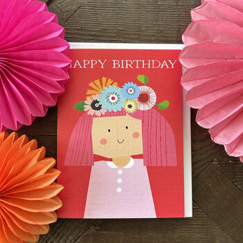 Mini Flower Birthday Girl Card, 4 of 5