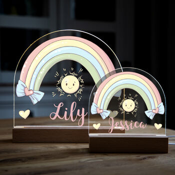 Personalised Rainbow Sunshine Night Light For Children, 3 of 7