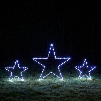 Three Dual LED Osby Star Christmas Stake Lights, 2 of 3