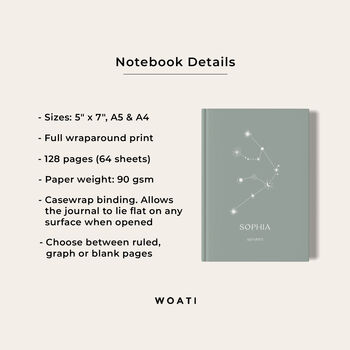 Personalised Zodiac Sign Notebook, 7 of 10