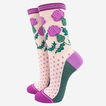 Women's Scottish Thistle Bamboo Socks, 2 of 4