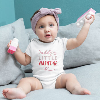 Organic Cotton Daddy's Little Valentine Baby Grow, 2 of 6