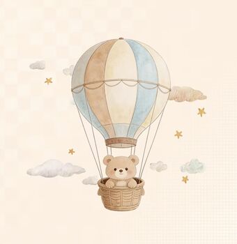 Neutral Colour Hot Air Balloon Bear Large Size, 3 of 5
