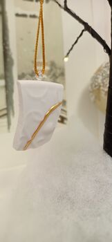 White Kintsugi Christmas Decorations, 3 of 10