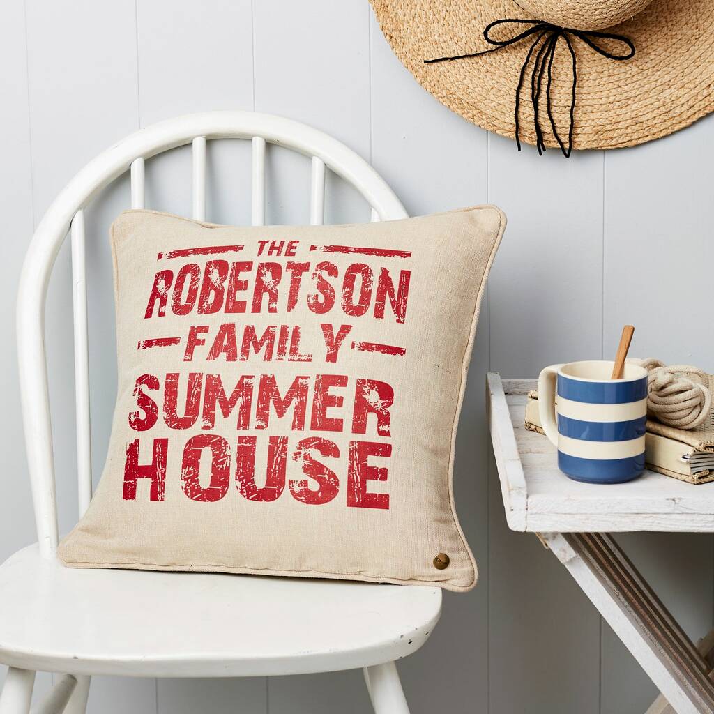 Personalised Summer House Cushion By Tillyanna