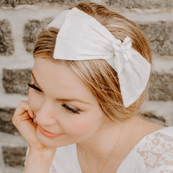 Silk Bow Birdcage Veil Bridal Headband, 2 of 11