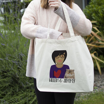 Design Your Own Personalised Cat Lady Shopping Bag Gift, 4 of 12
