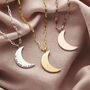 Personalised Large Moon Necklace On Link Chain, thumbnail 2 of 8