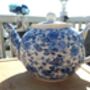 Two Cup Teapot In Ditsy Blue Rose Design, thumbnail 2 of 7