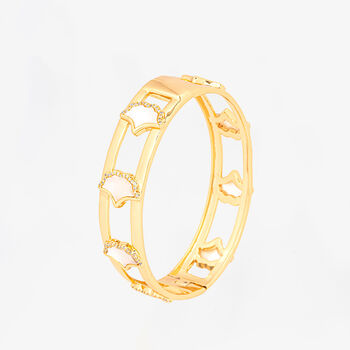 Gingko 18 K Gold Plated Shell Bangle, 3 of 5