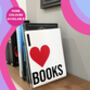 I Heart Books Acrylic Bookend Home Decor, thumbnail 1 of 5