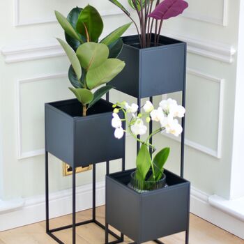 Square Metal Planter With Stand, 6 of 9