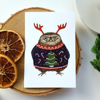 Grumpy Owl Christmas Cards, 6 of 8