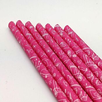 Princess Paper Straws Box Of 38 100% Biodegradable, 5 of 6
