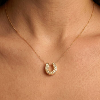 Women’s Dainty Horseshoe Pendant Necklace, 3 of 8