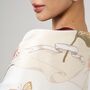 100% Mulberry Silk Scarf, Ivory Floral And Ribbon In Gift Box, thumbnail 6 of 6